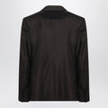 Brown single-breasted wool jacket