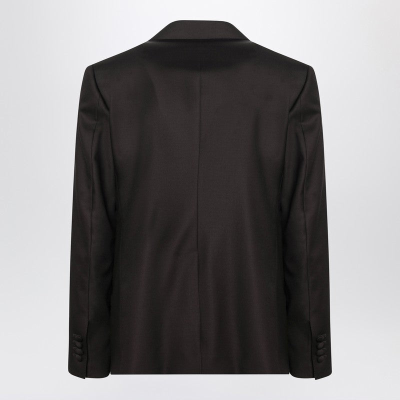 Brown single-breasted wool jacket