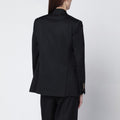 Black double-breasted wool jacket