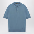Light blue silk polo shirt