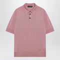Pink silk polo shirt