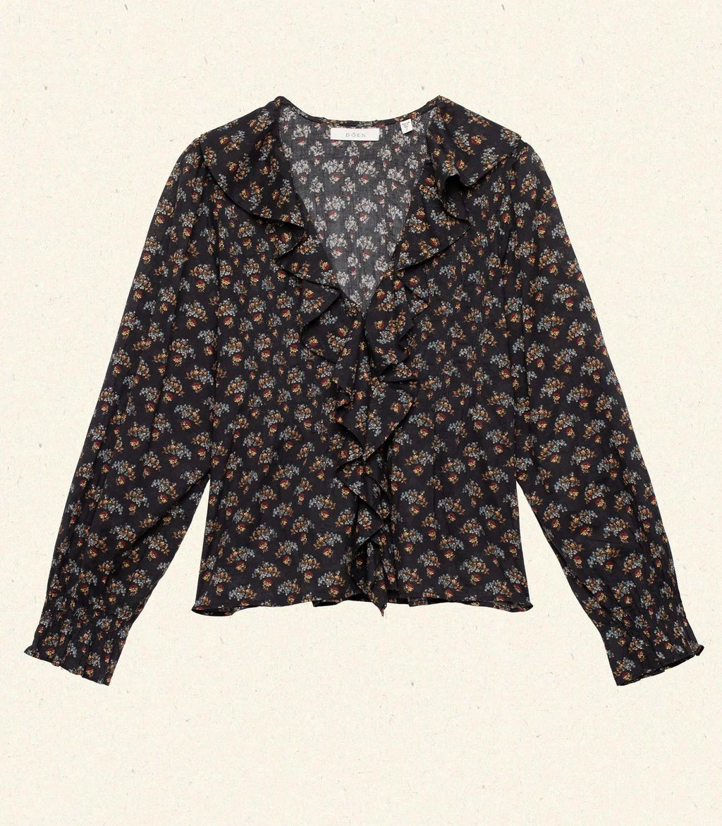 DÔEN Hardy  Top in Delphinium Floral
