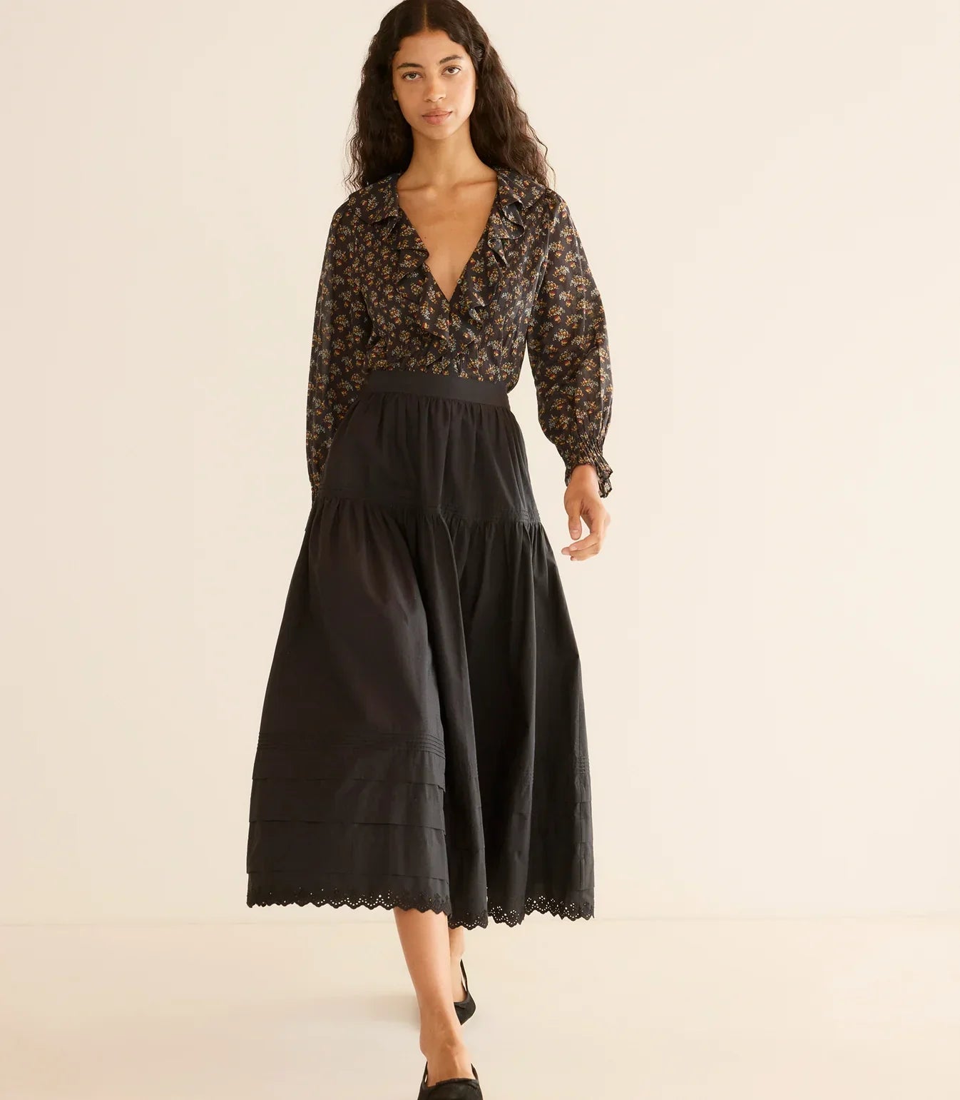 DÔEN Hardy  Top in Delphinium Floral