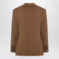 Hazelnut single-breasted wool jacket