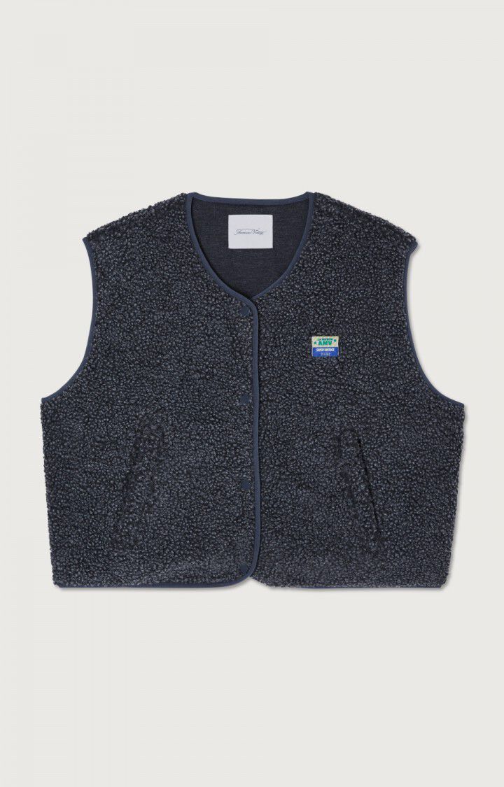 American Vintage Hoktown Fleece Gilet in Charcoal