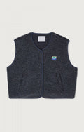 American Vintage Hoktown Fleece Gilet in Charcoal