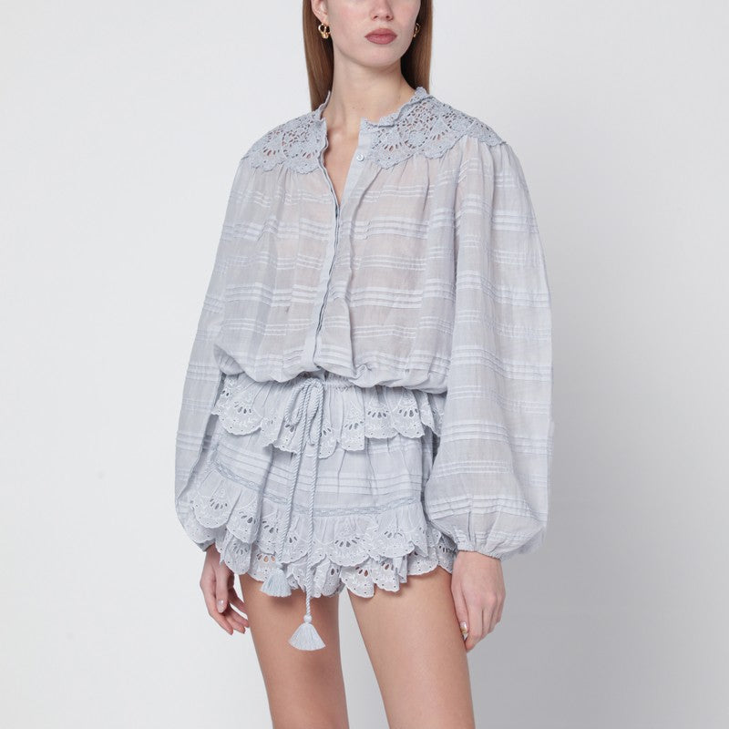Polly cotton blouse with floral lace