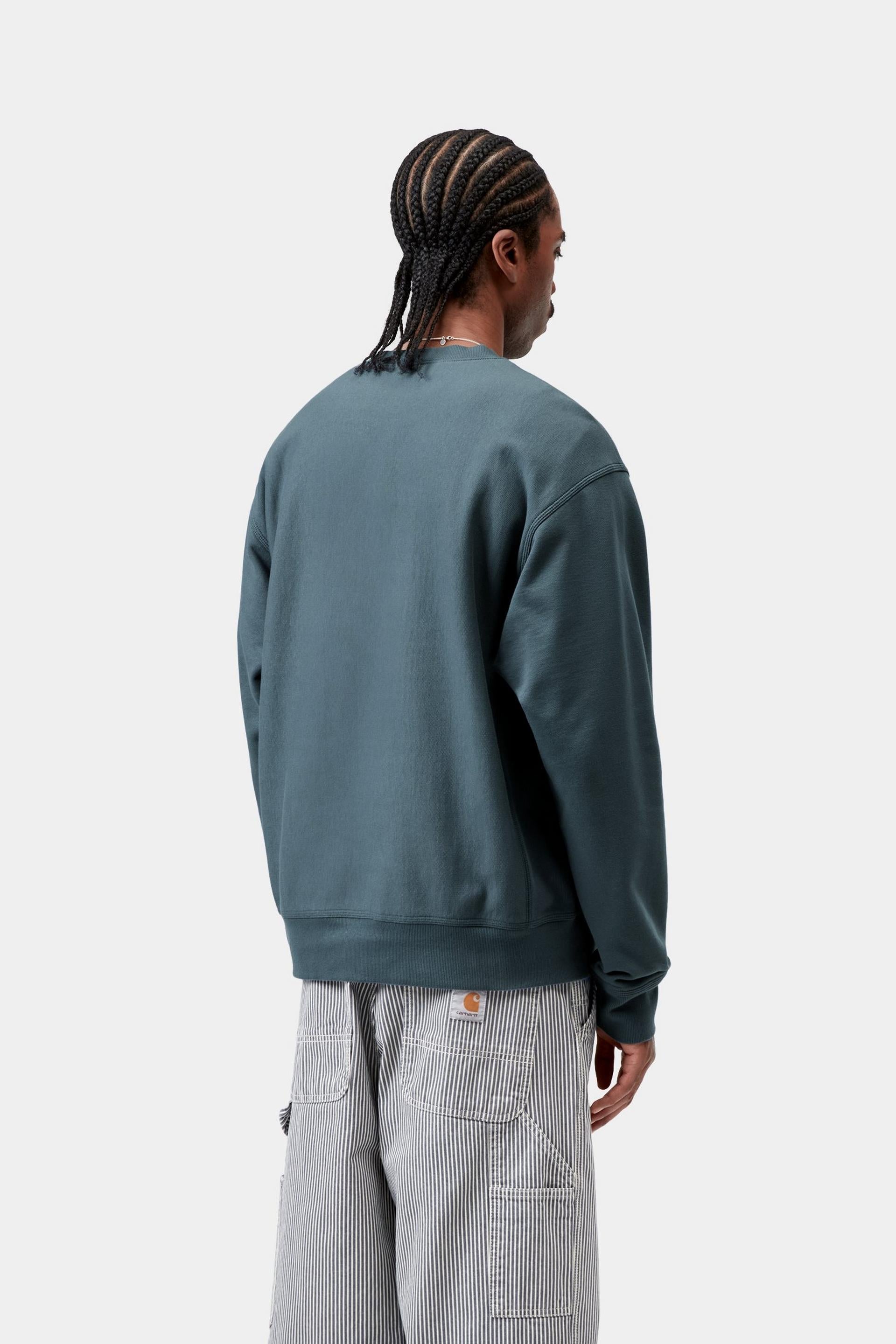 Carhartt WIP Mens American Script Sweat Top | Office Blue