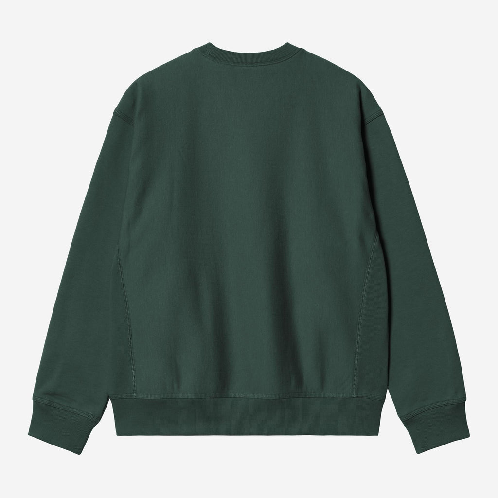 Carhartt WIP Mens American Script Sweat Top | Kale Green