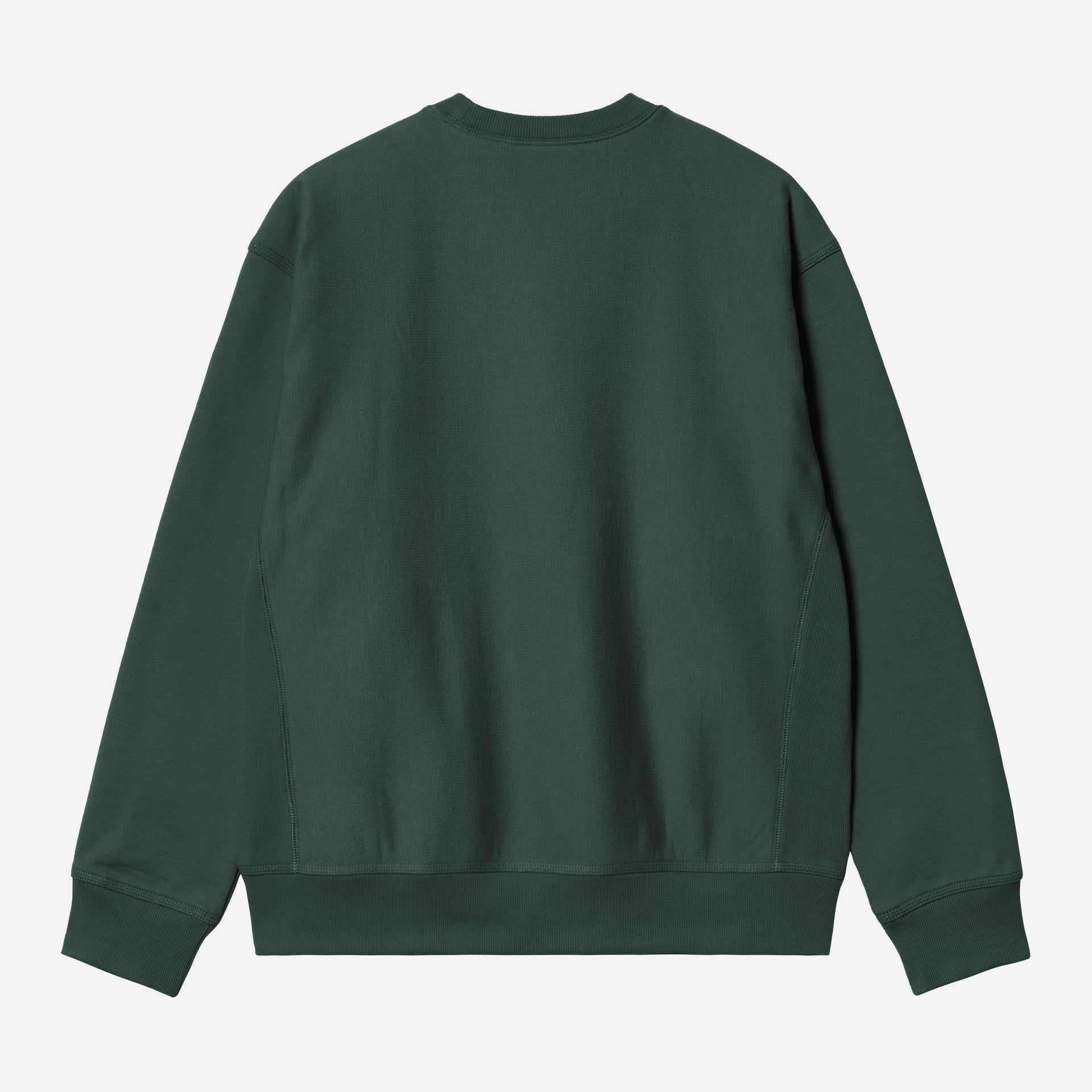 Carhartt WIP Mens American Script Sweat Top | Kale Green