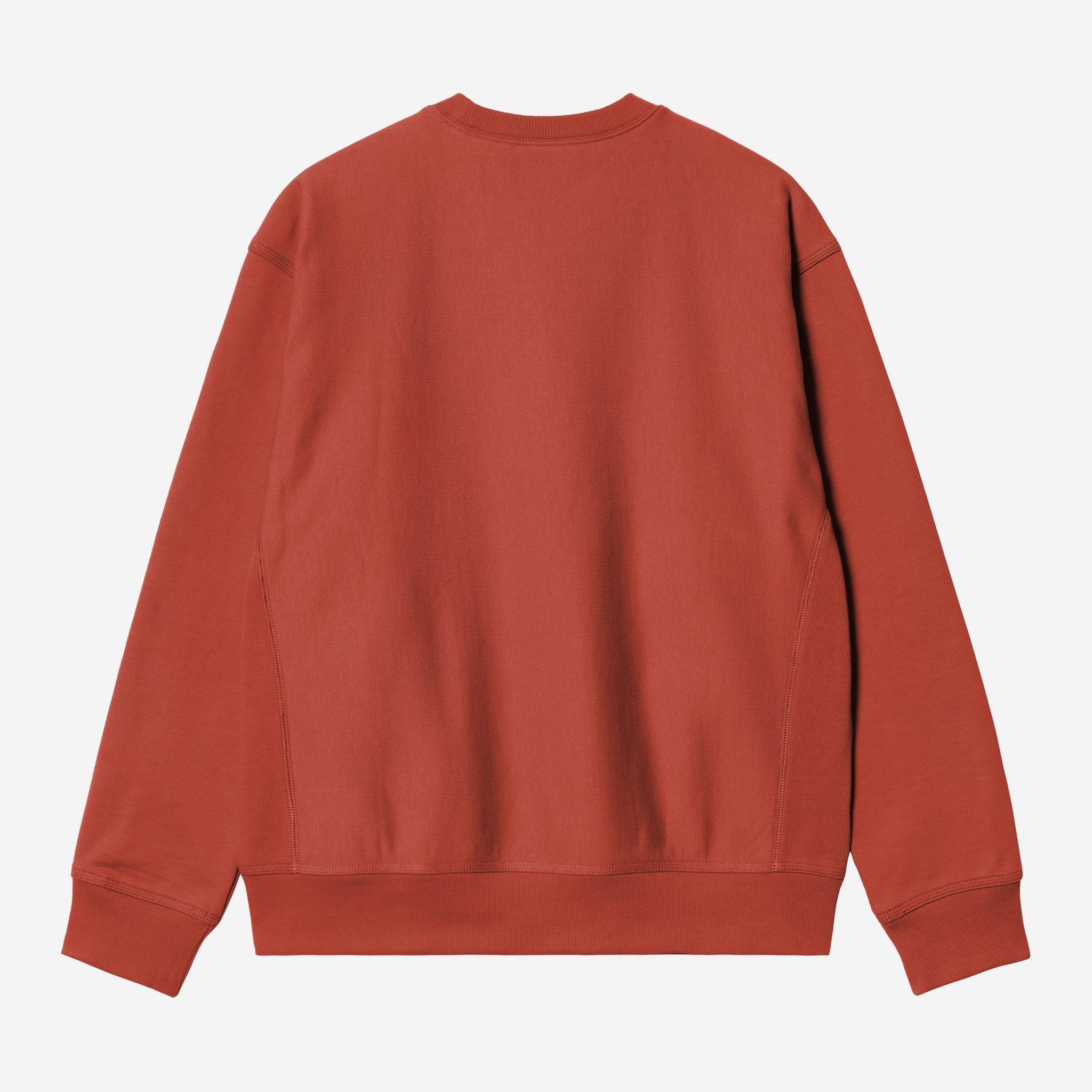 Carhartt WIP Mens American Script Sweat Top | Oxide Red