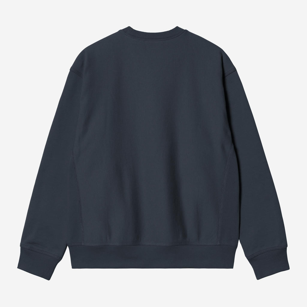 Carhartt WIP Mens American Script Sweat Top | Deep Night