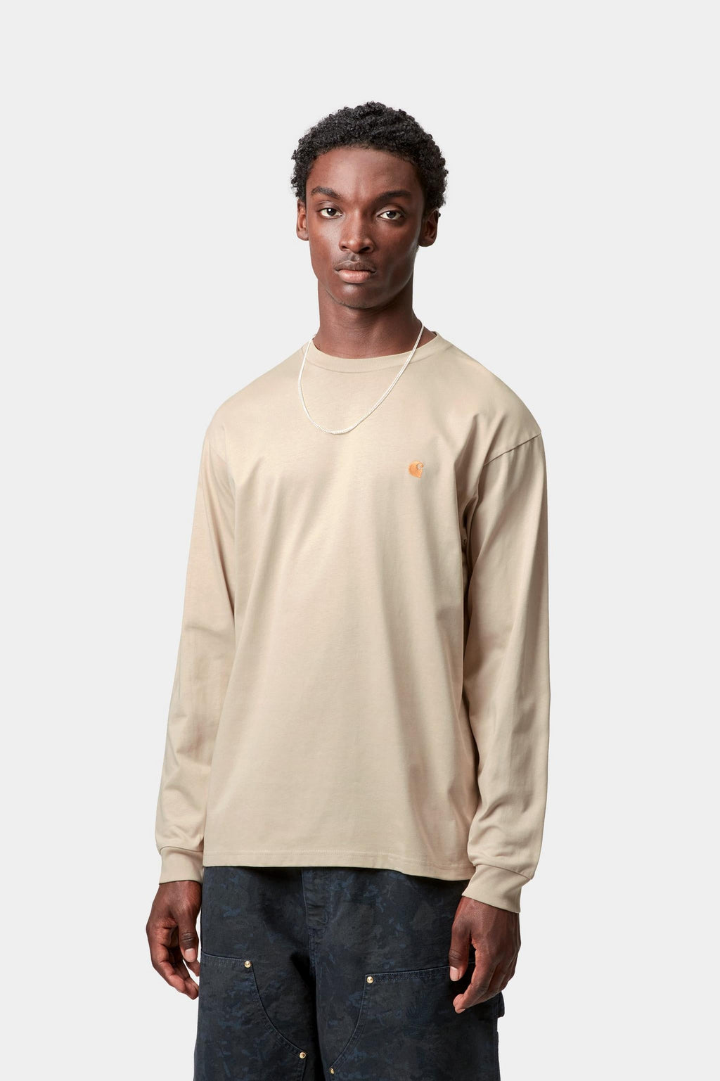 Carhartt WIP Mens Chase Long Sleeve T-Shirt | Fleur De Sel