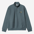 Carhartt WIP Mens Half Zip American Script Sweat Top | Office Blue