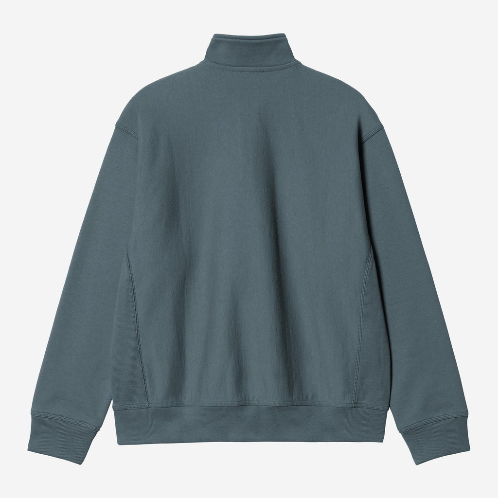 Carhartt WIP Mens Half Zip American Script Sweat Top | Office Blue