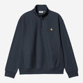 Carhartt WIP Mens Half Zip American Script Sweat Top | Deep Night