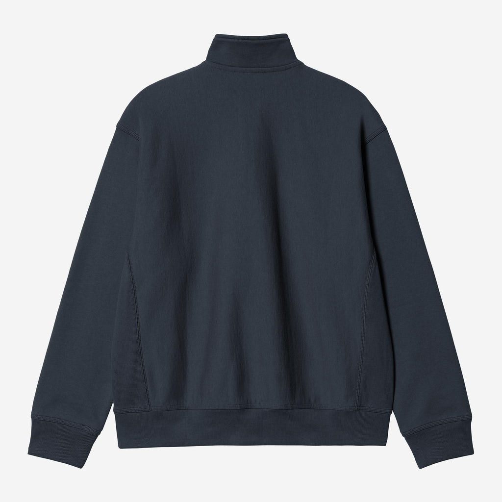 Carhartt WIP Mens Half Zip American Script Sweat Top | Deep Night