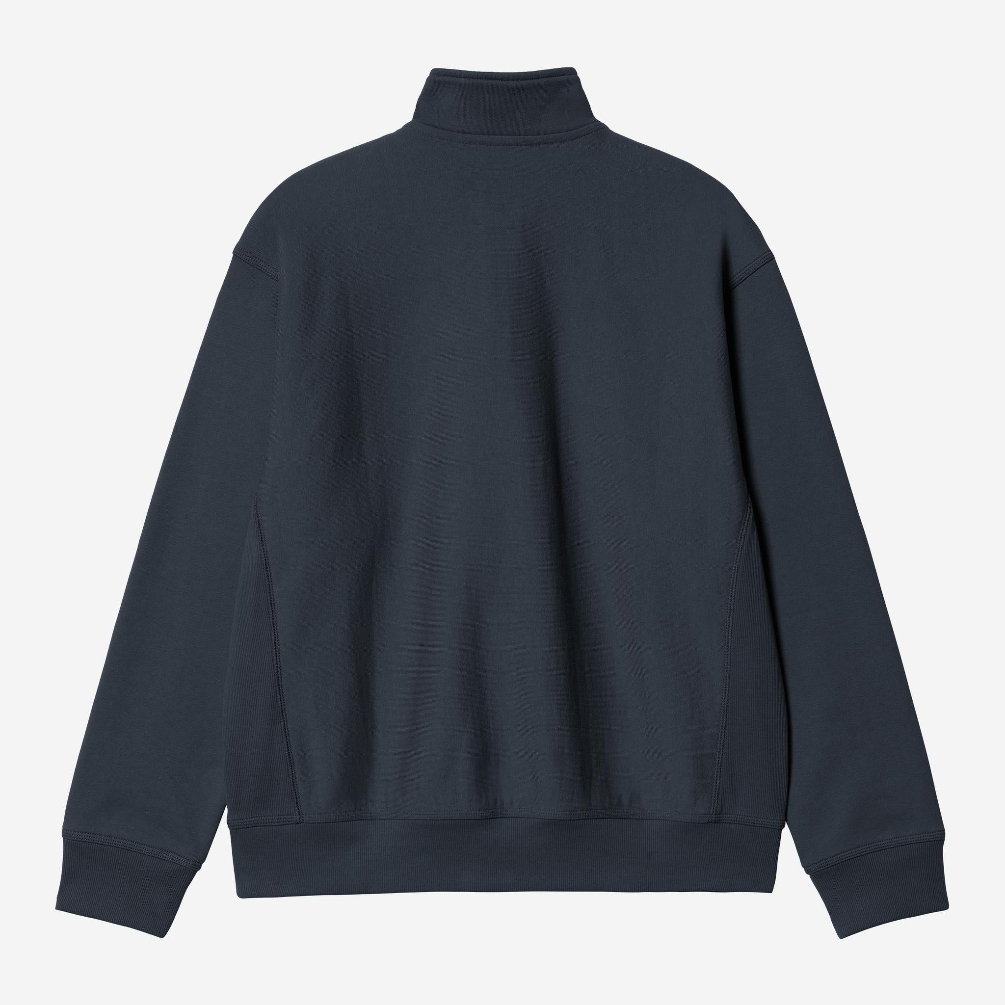 Carhartt WIP Mens Half Zip American Script Sweat Top | Deep Night