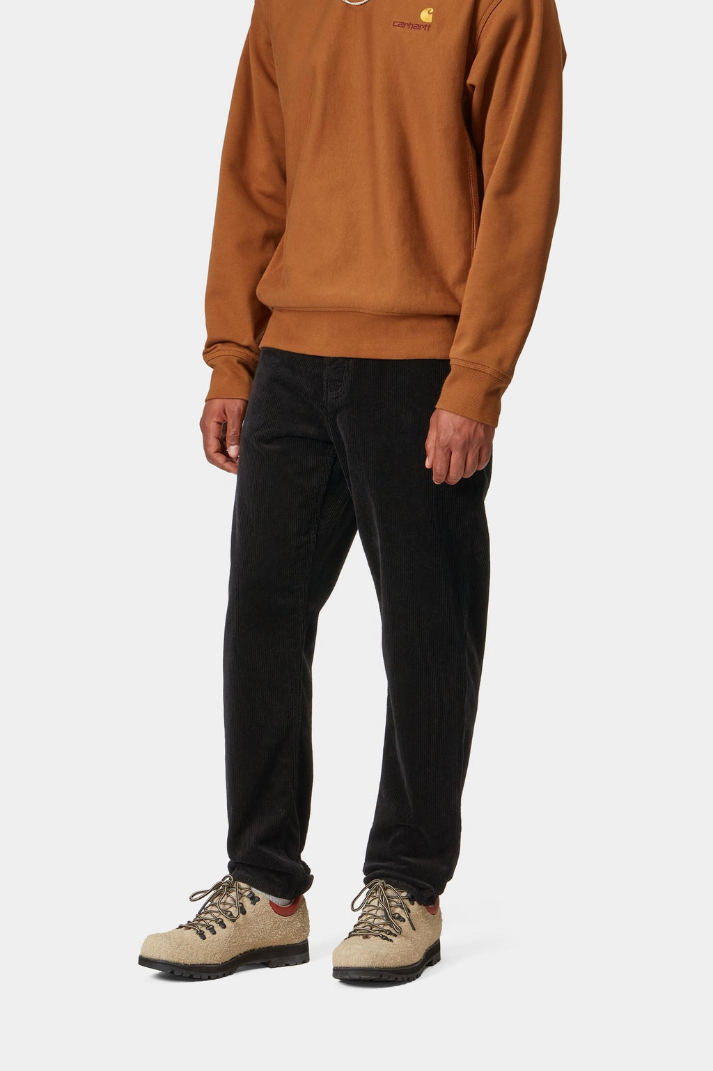 Carhartt WIP Mens Newel Coventry Corduroy Pant | Black Rinsed