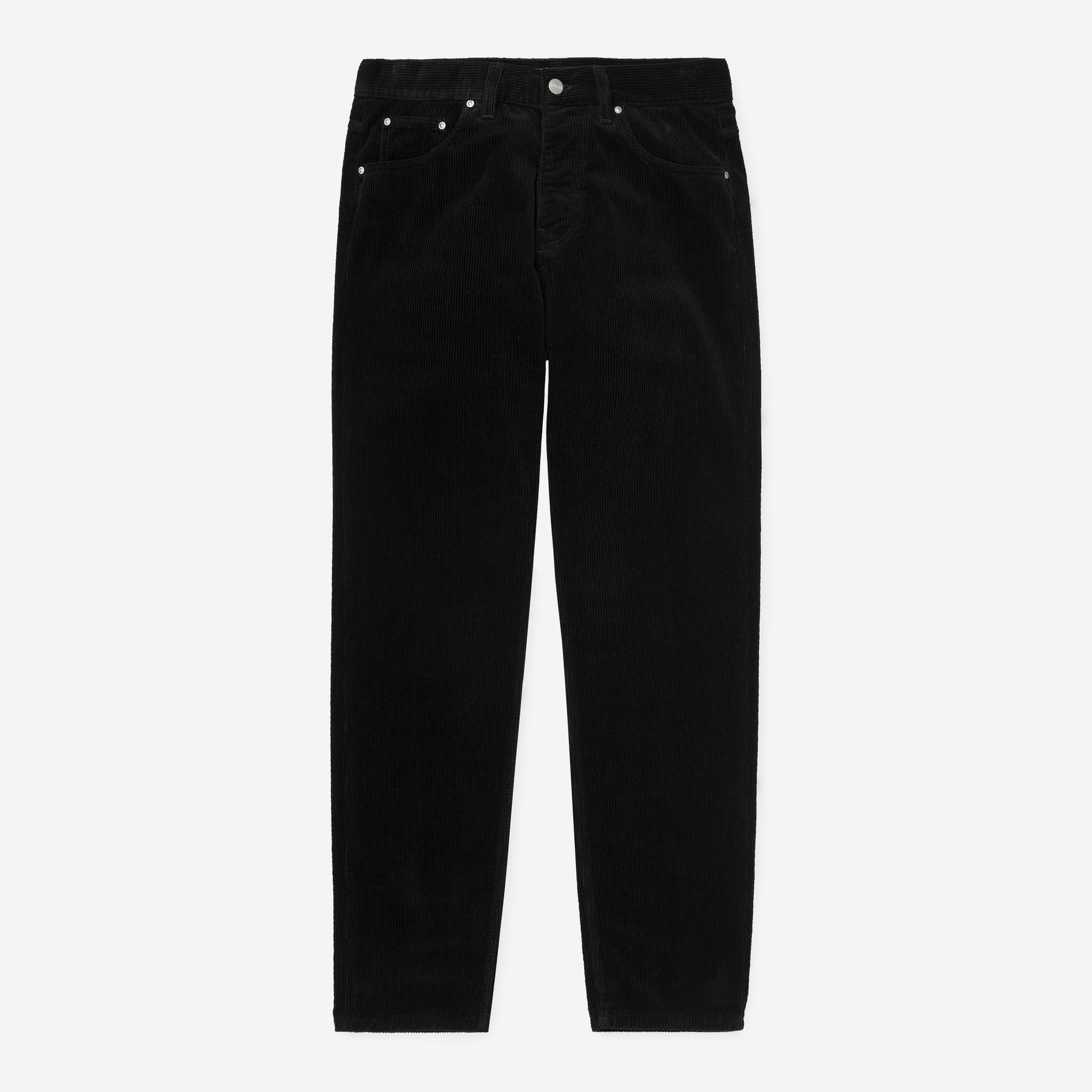 Carhartt WIP Mens Newel Coventry Corduroy Pant | Black Rinsed