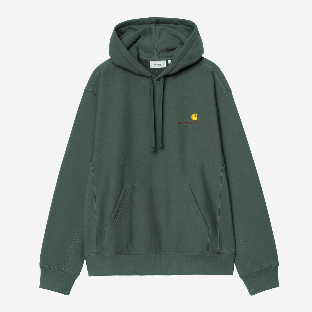 Carhartt WIP Mens American Script Hoodie | Kale Green