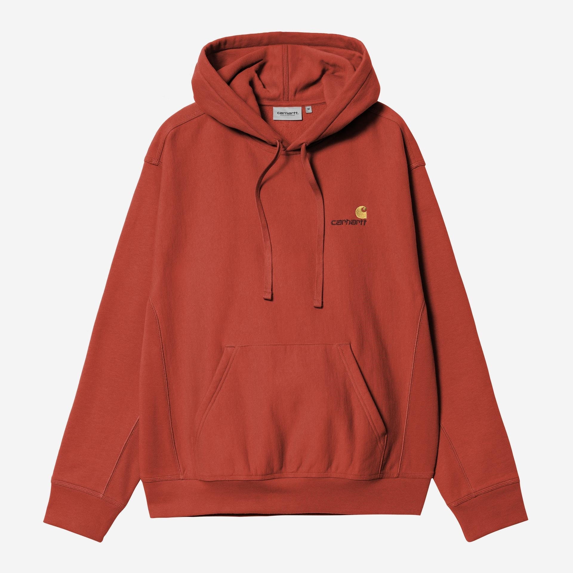 Carhartt WIP Mens American Script Hoodie | Oxide Red
