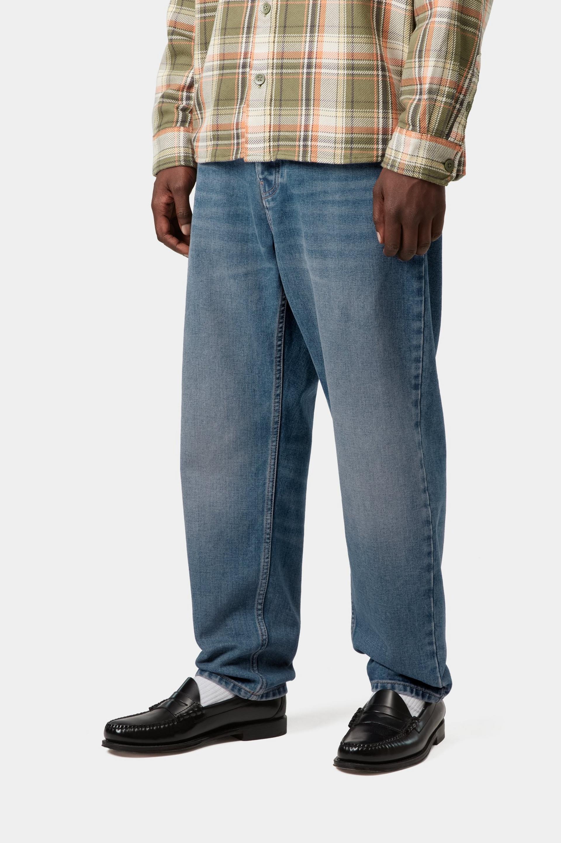 Carhartt WIP Mens Newel Pant | Blue Dark Used Wash