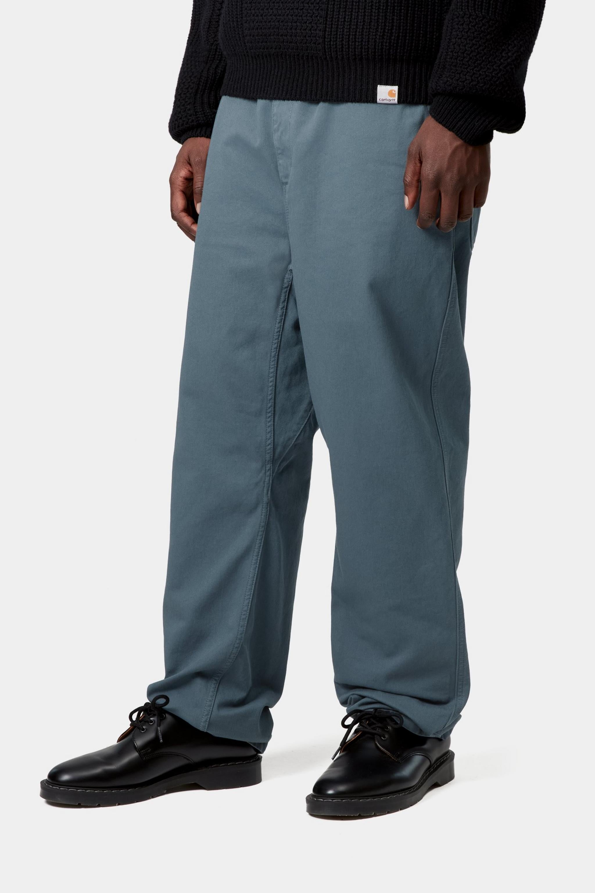 Carhartt WIP Mens Flint Moraga Twill Pant | Office Blue Garment Dyed