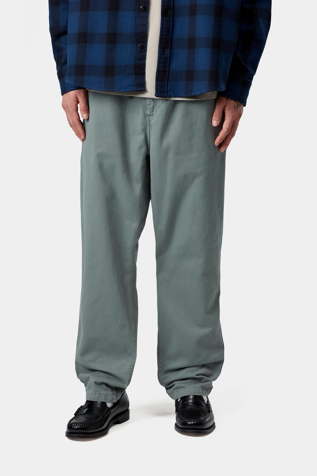 Carhartt WIP Mens Flint Moraga Twill Pant | Velvet Green Garment Dyed