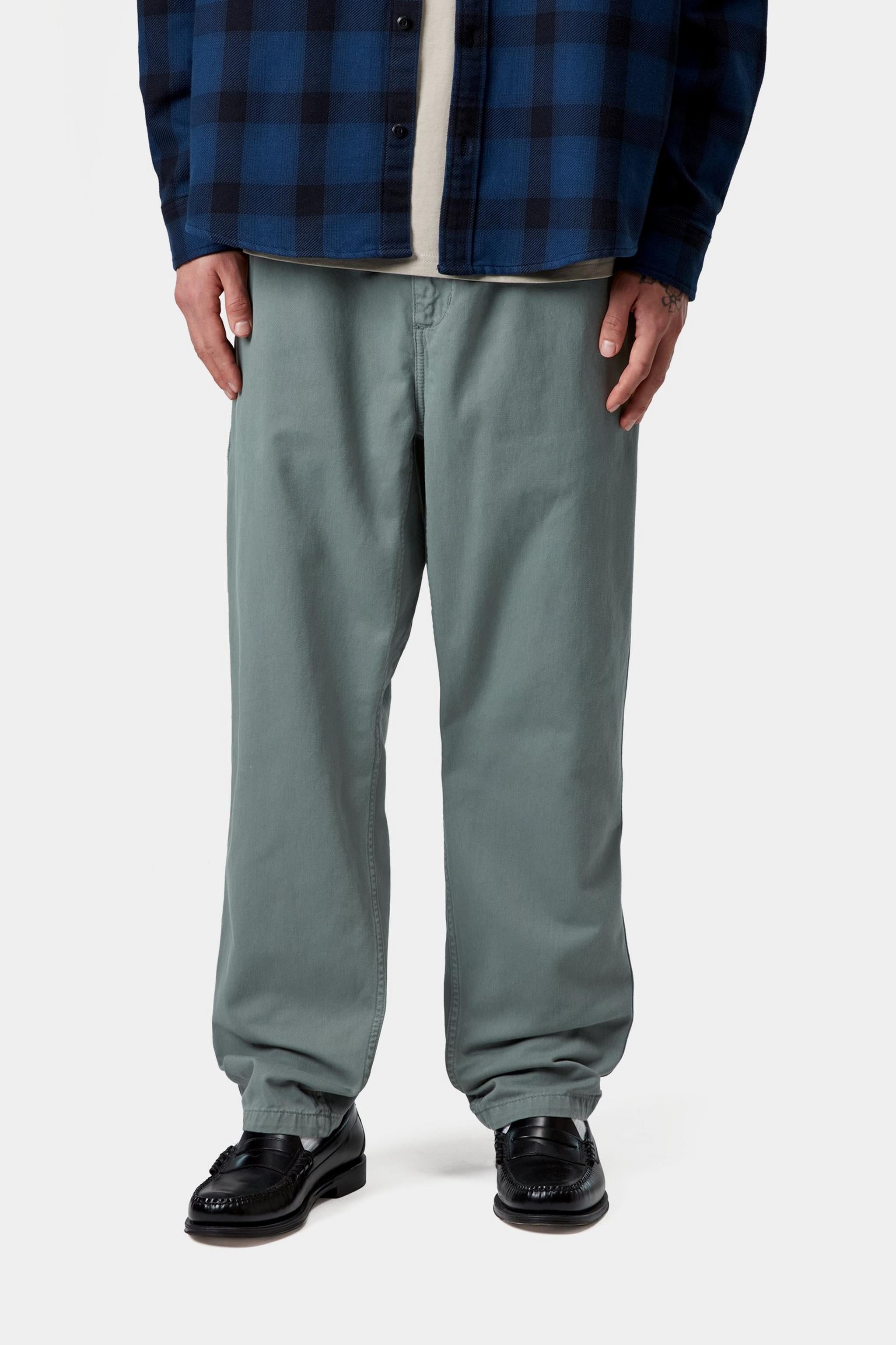 Carhartt WIP Mens Flint Moraga Twill Pant | Velvet Green Garment Dyed