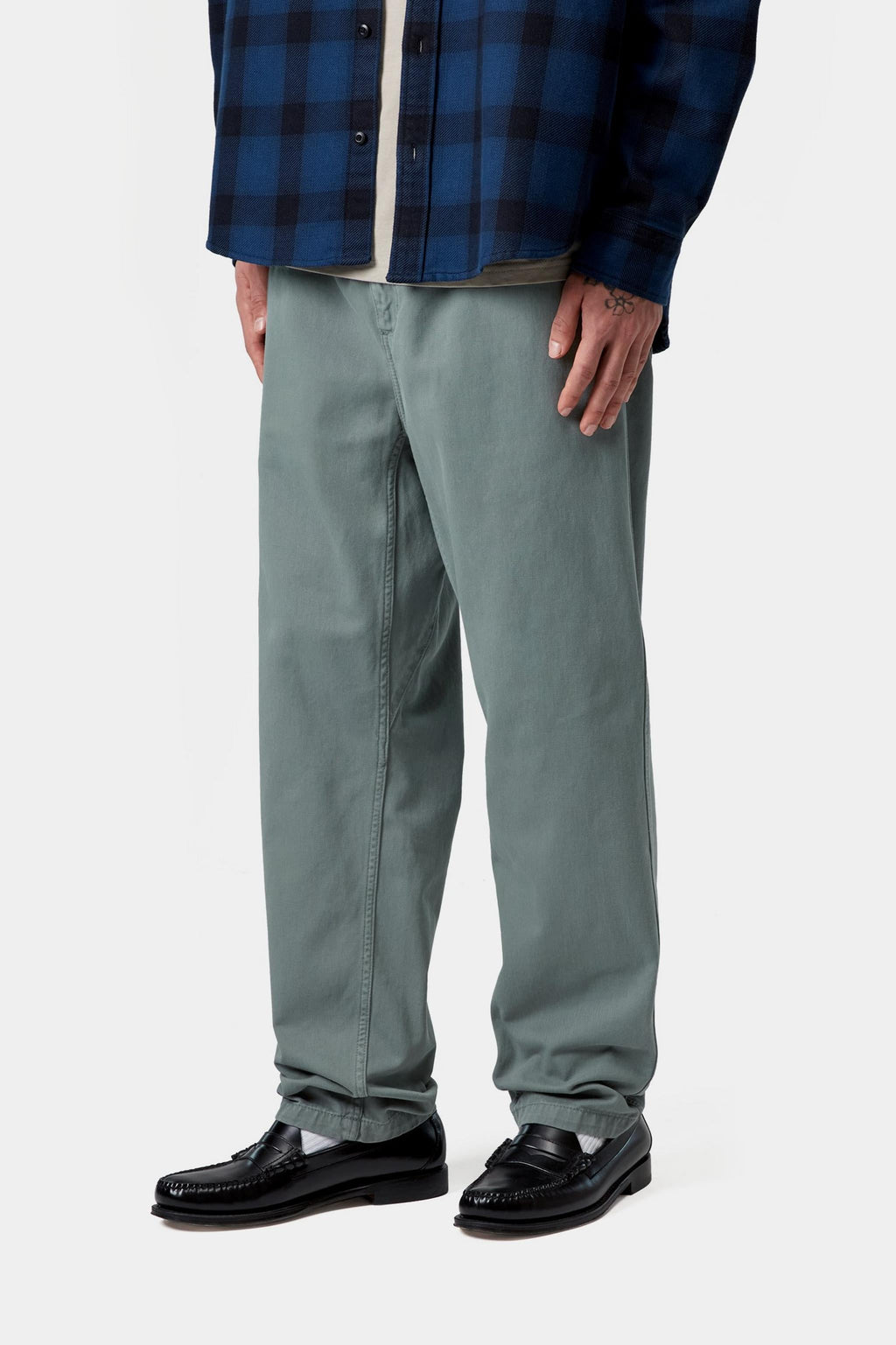 Carhartt WIP Mens Flint Moraga Twill Pant | Velvet Green Garment Dyed