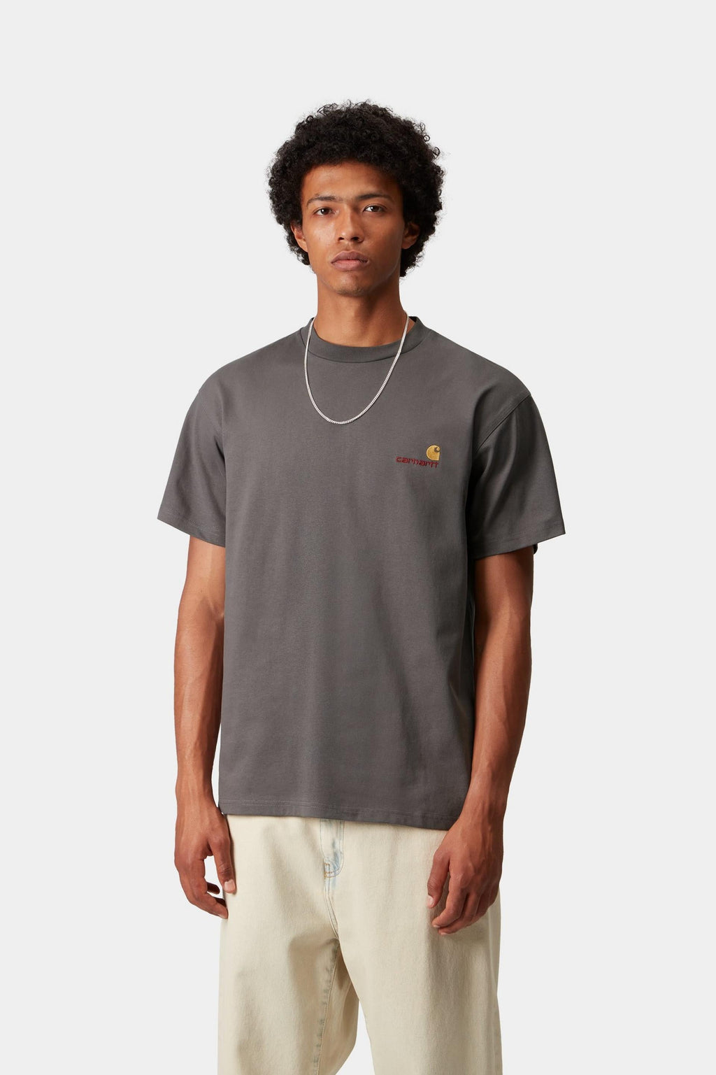 Carhartt WIP Mens Short Sleeved American Script T-Shirt | Porphyry