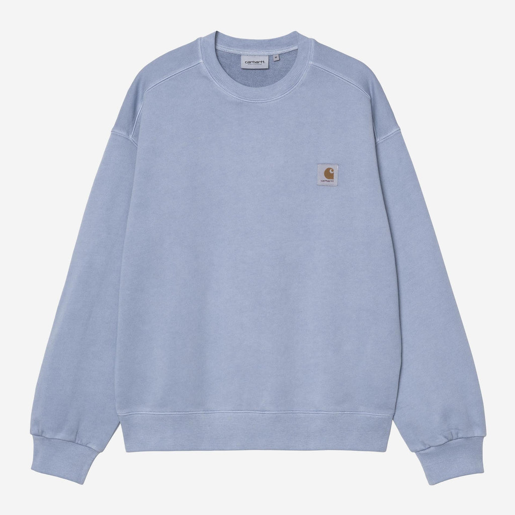Carhartt WIP Mens Nelson Sweat Top | Gentle Blue Garment Dyed