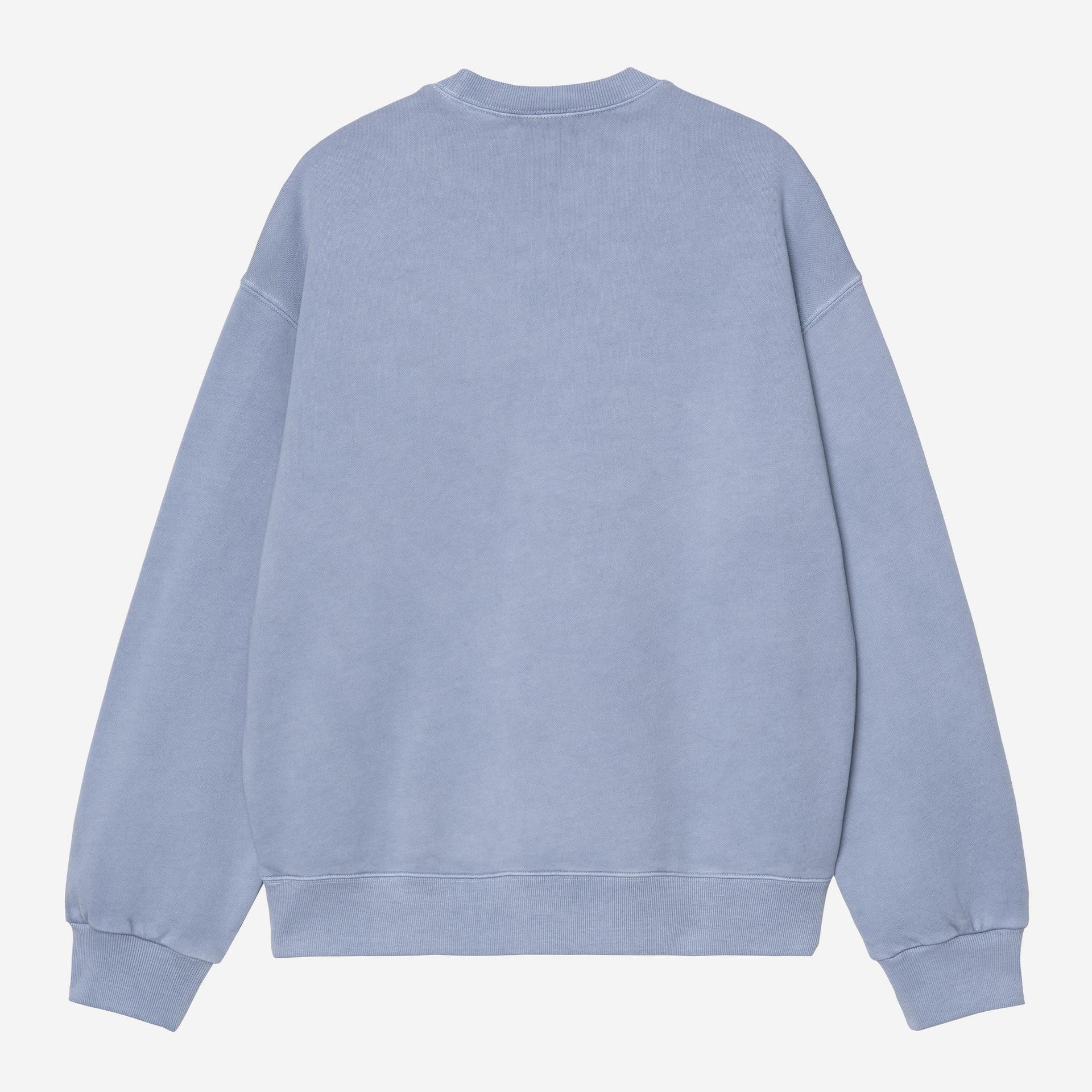 Carhartt WIP Mens Nelson Sweat Top | Gentle Blue Garment Dyed