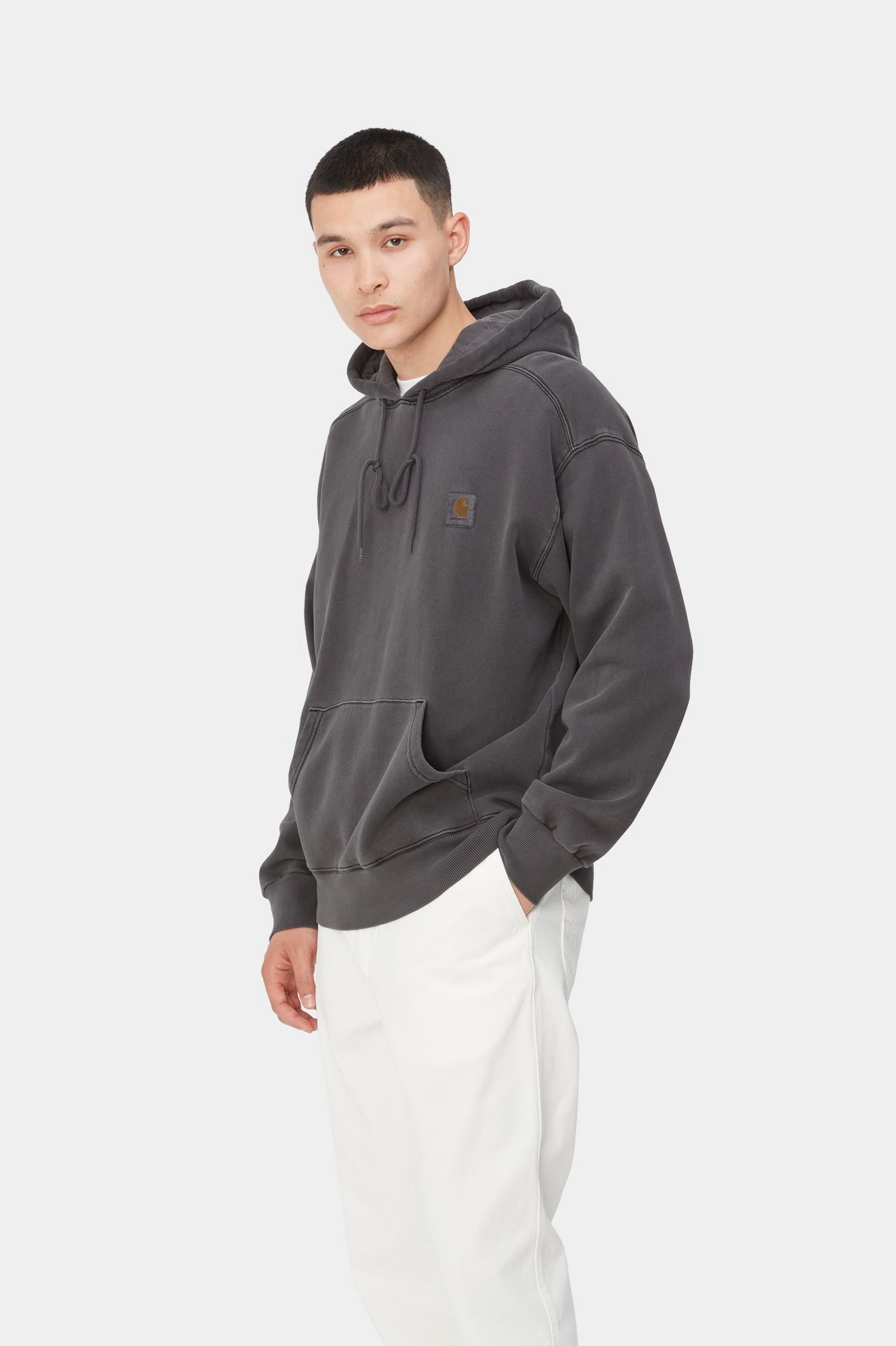 Carhartt WIP Mens Nelson Sweat Hoodie | Black Garment Dyed