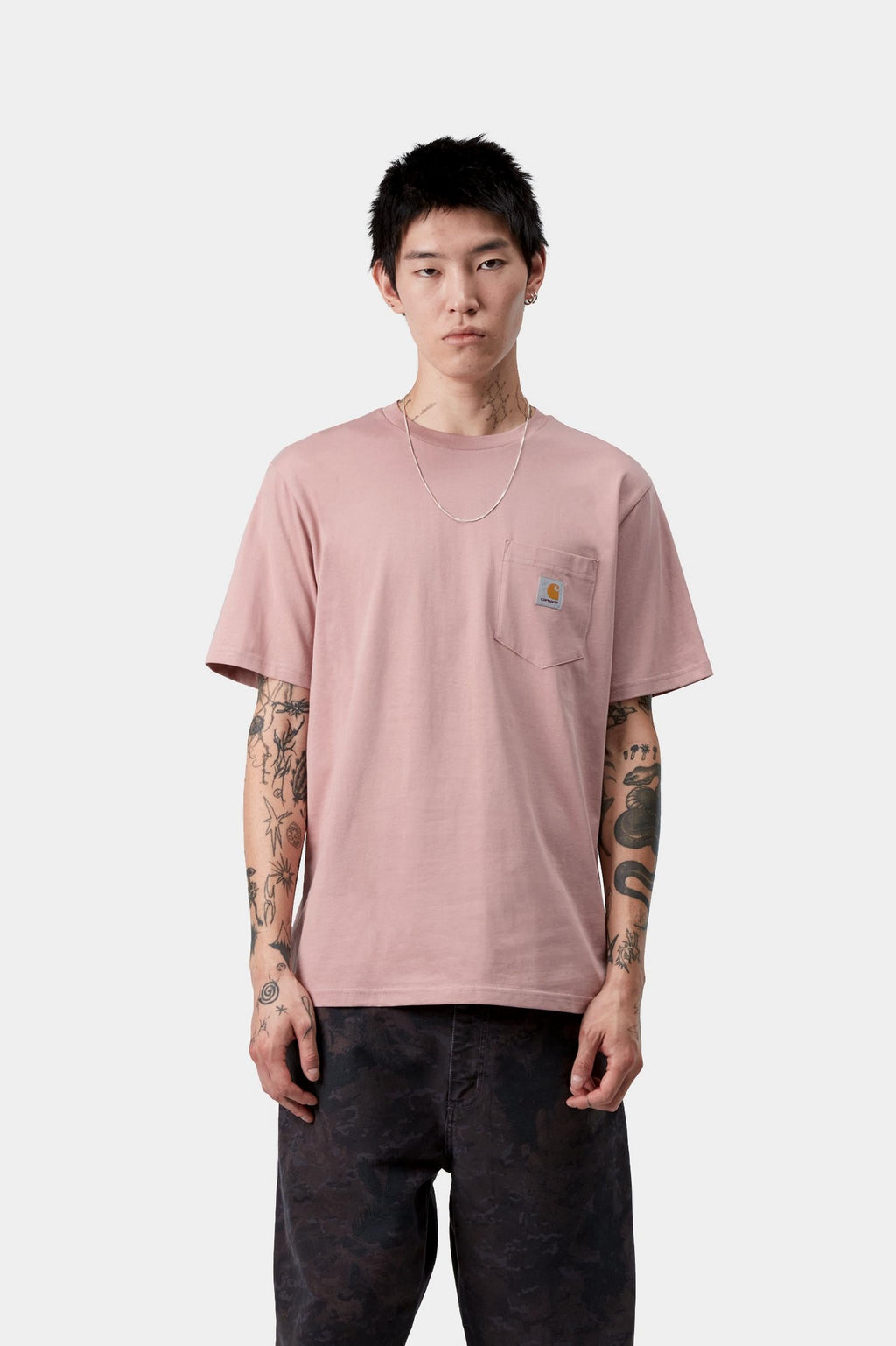 Carhartt WIP Mens Pocket T-Shirt | Glassy Pink