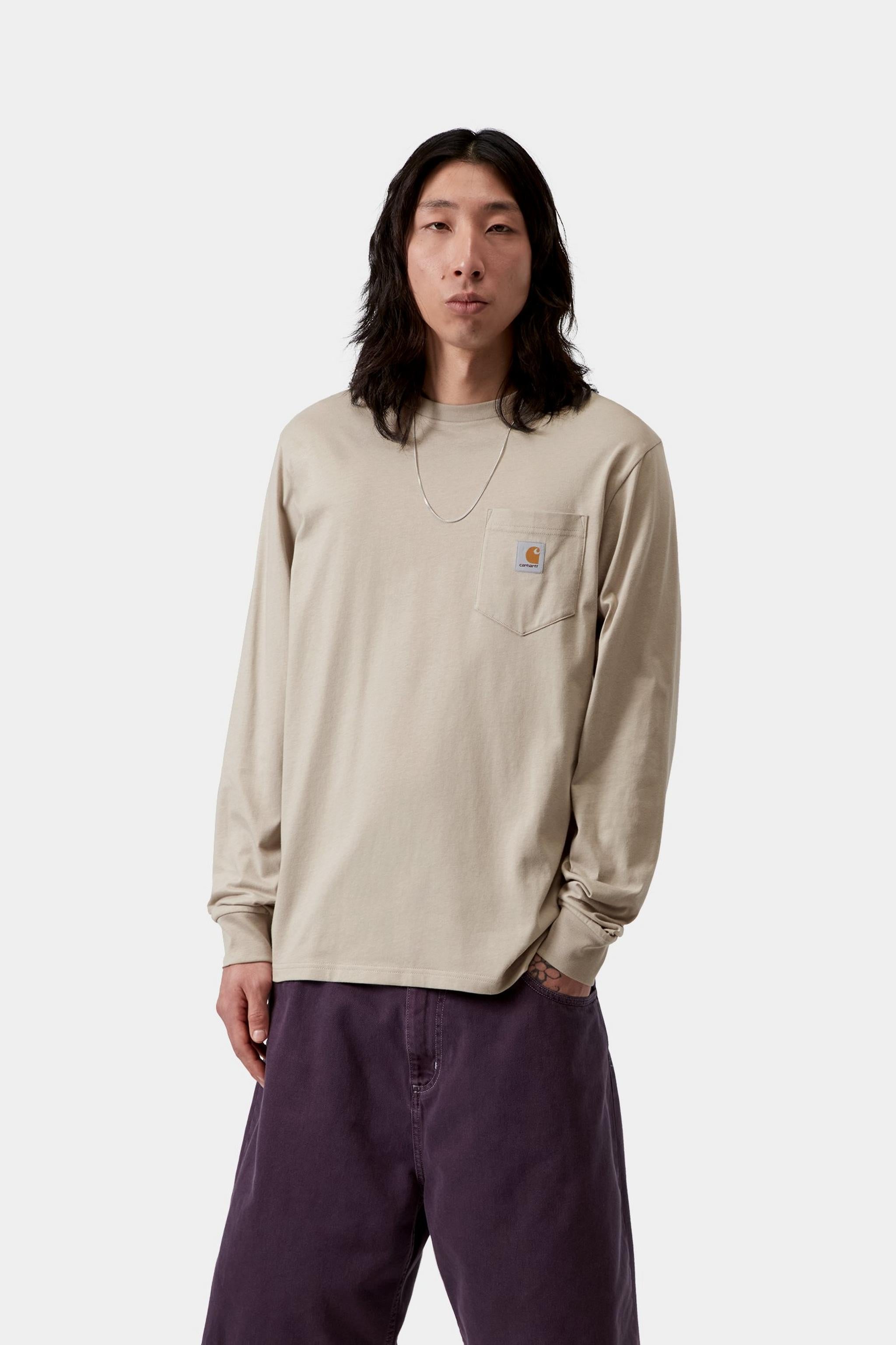 Carhartt WIP Mens Pocket Long Sleeve T-Shirt | Puddle