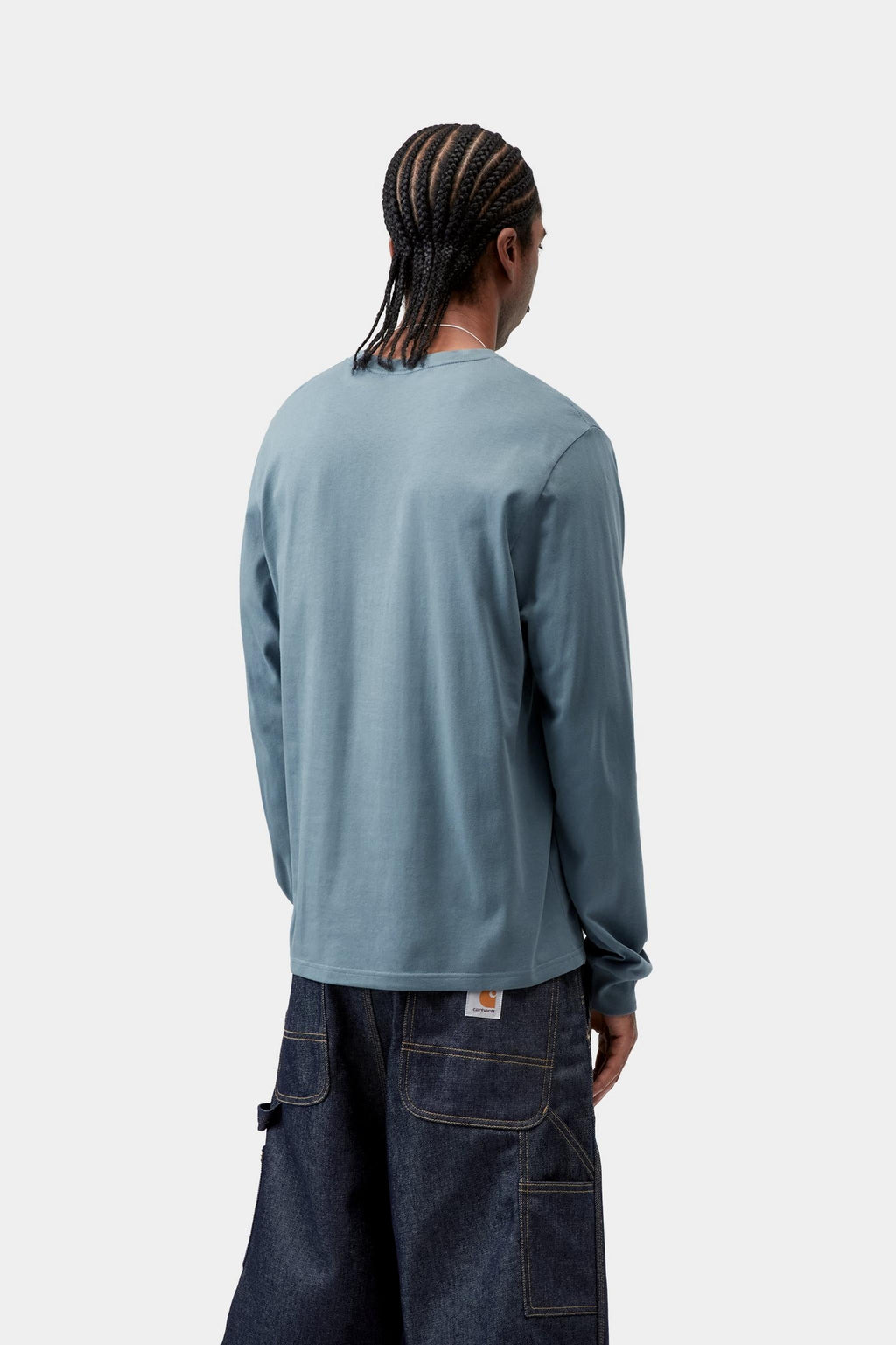 Carhartt WIP Mens Pocket Long Sleeve T-Shirt | Velvet Blue