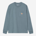 Carhartt WIP Mens Pocket Long Sleeve T-Shirt | Velvet Blue