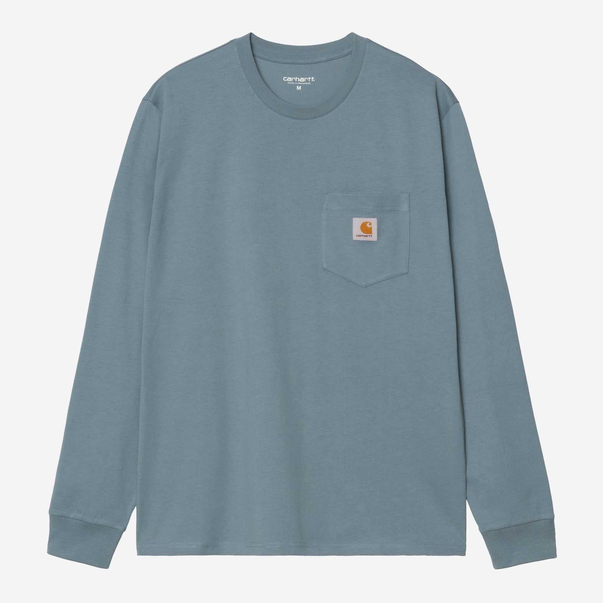 Carhartt WIP Mens Pocket Long Sleeve T-Shirt | Velvet Blue