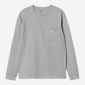 Carhartt WIP Mens Pocket Long Sleeve T-Shirt | Grey Heather
