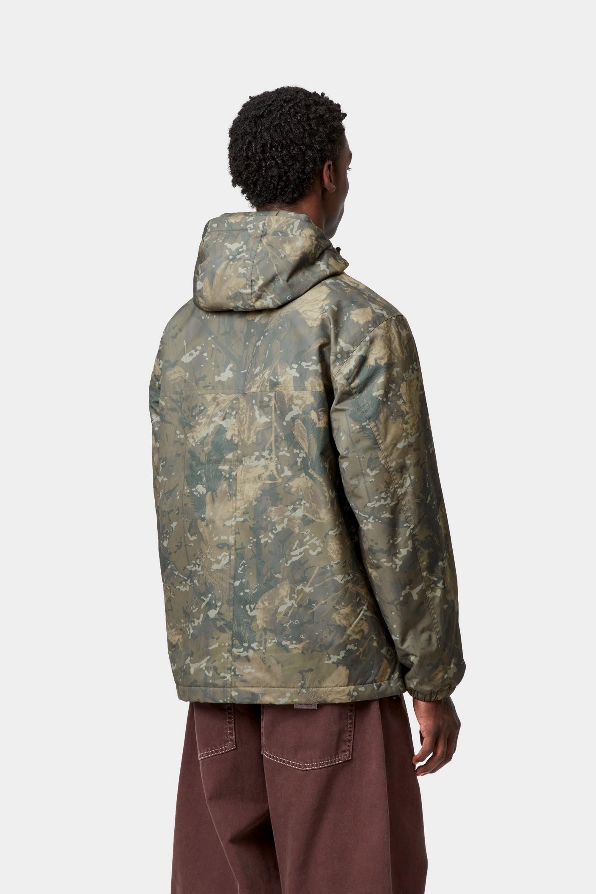 Carhartt WIP Mens Windbreaker Pullover Jacket | Camo Green