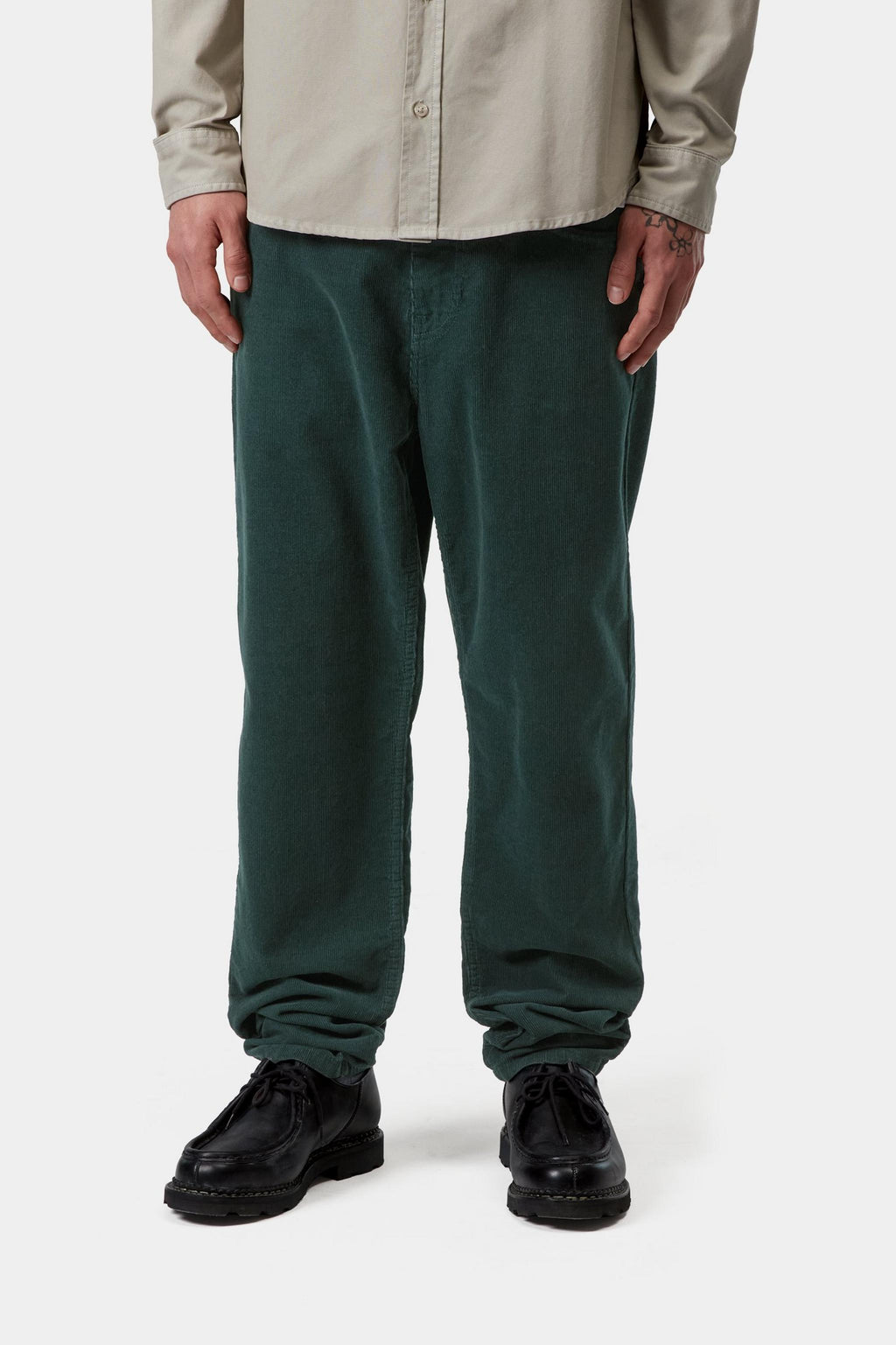 Carhartt WIP Mens Newel Ford Corduroy Pant | Kale Green Rinsed