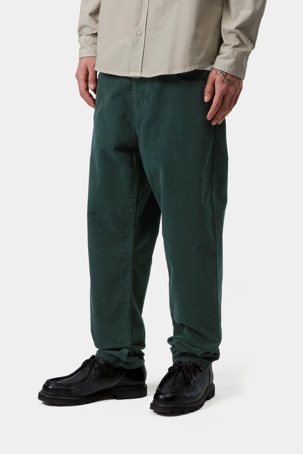 Carhartt WIP Mens Newel Ford Corduroy Pant | Kale Green Rinsed