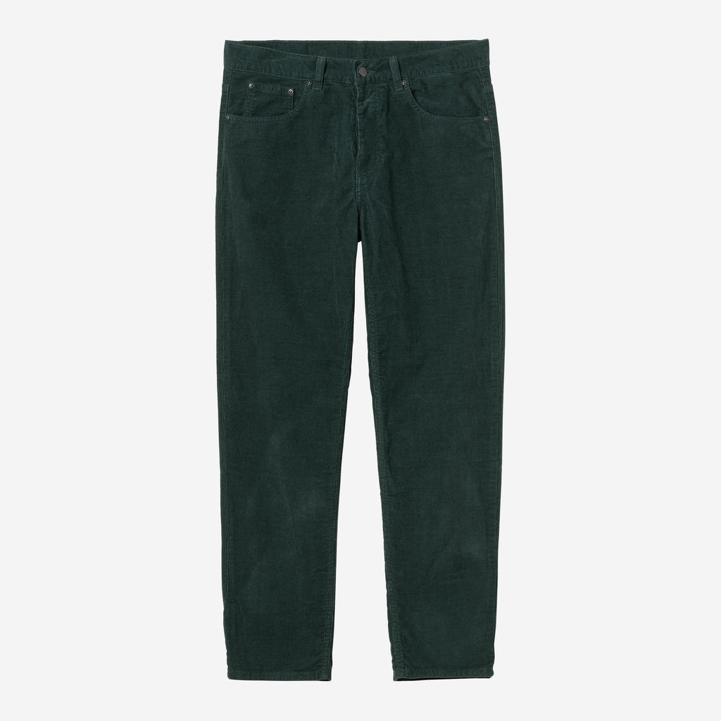 Carhartt WIP Mens Newel Ford Corduroy Pant | Kale Green Rinsed