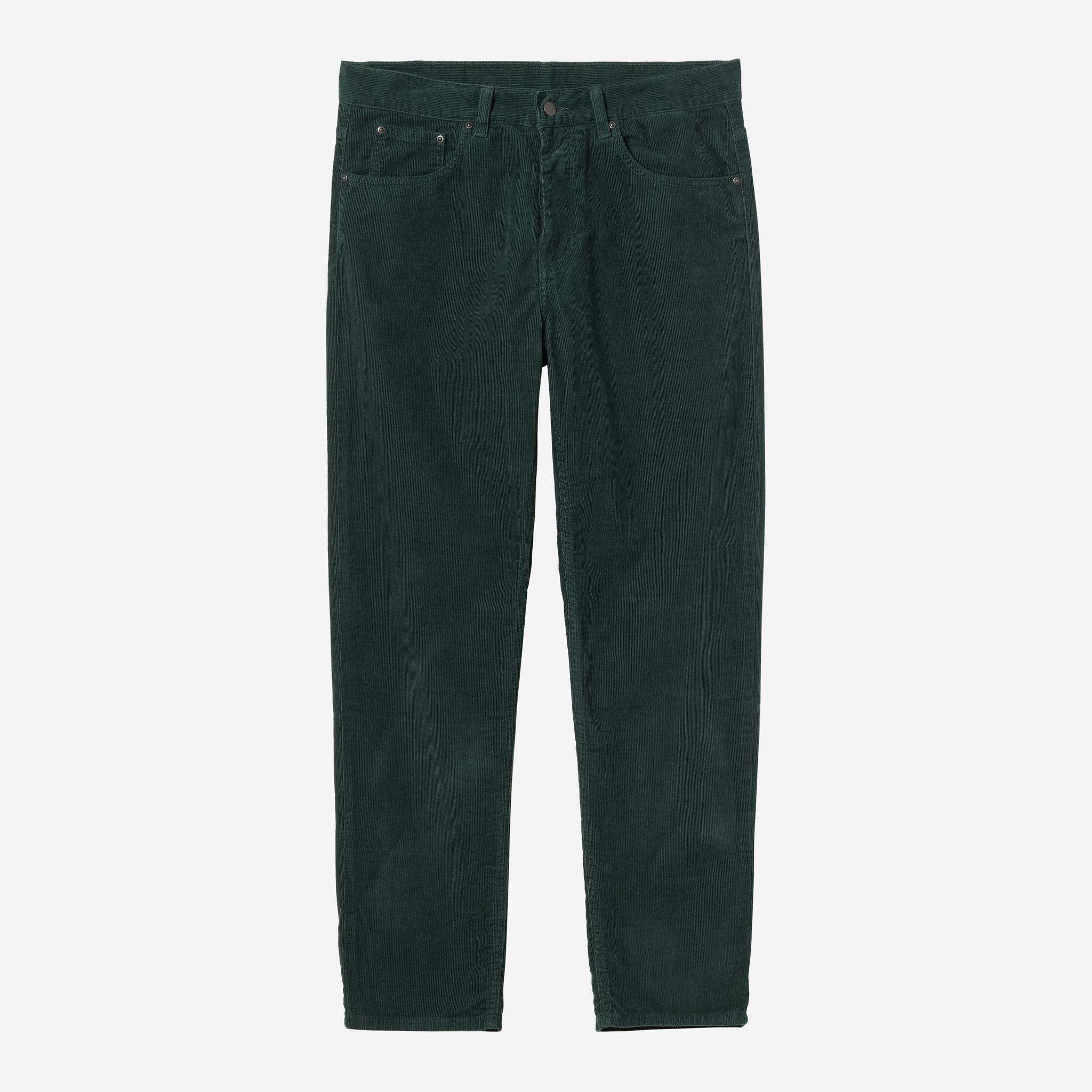 Carhartt WIP Mens Newel Ford Corduroy Pant | Kale Green Rinsed