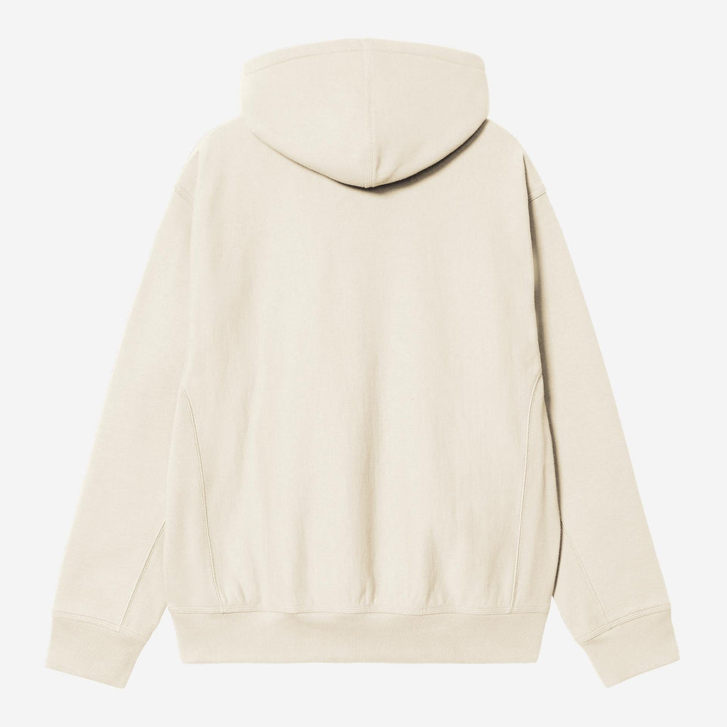 Carhartt WIP Mens American Script Zip Front Jacket Hoodie | Natural