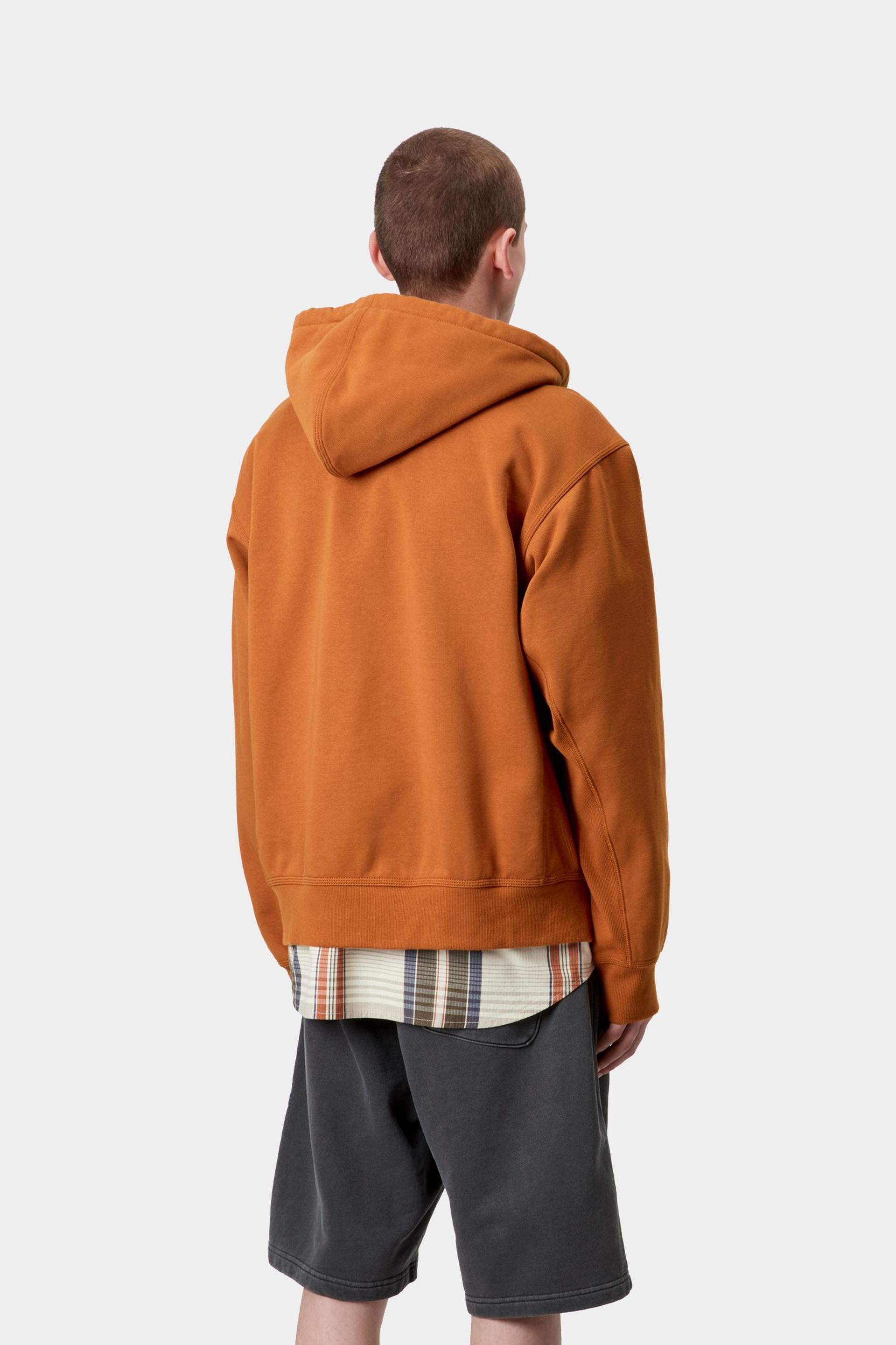 Carhartt WIP Mens American Script Zip Front Jacket Hoodie | Sienna