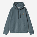 Carhartt WIP Mens American Script Zip Front Jacket Hoodie | Office Blue