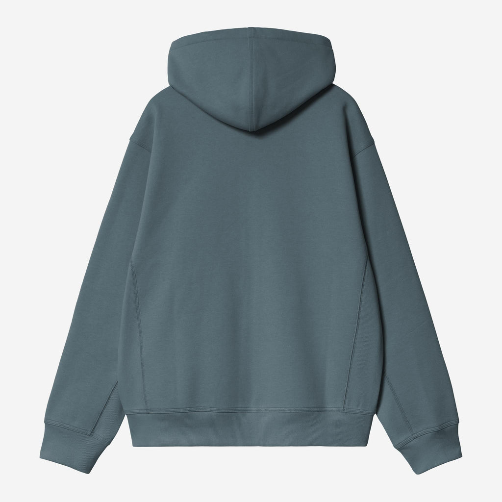 Carhartt WIP Mens American Script Zip Front Jacket Hoodie | Office Blue